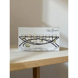 Luigi Bormioli Italy 7 Piece Shooter Set With Carrier  New In Box